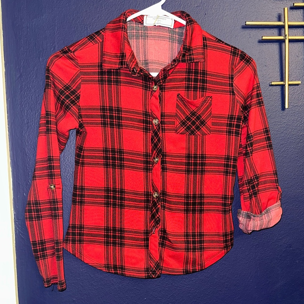 Kids No Comment Plaid Button-Down Shirt size 10/12